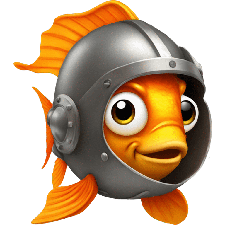 Goldfish wearing Viking helmet emoji