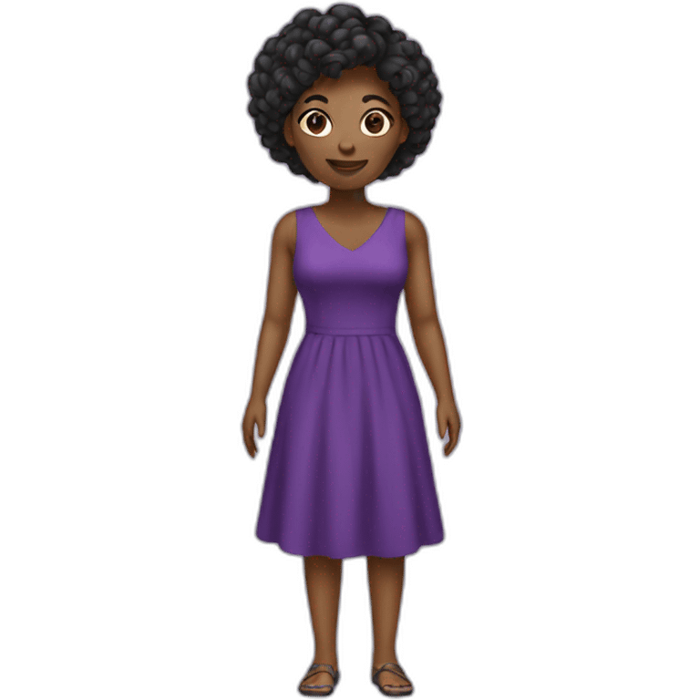 black women purple dress emoji