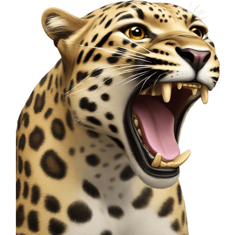 Leopard roaring emoji