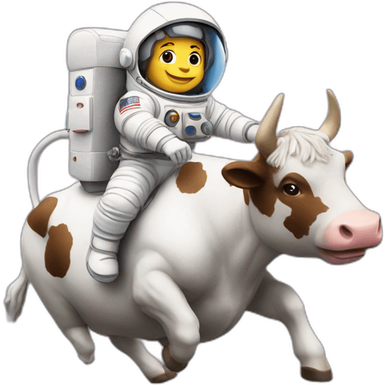 astronaut riding on cow emoji