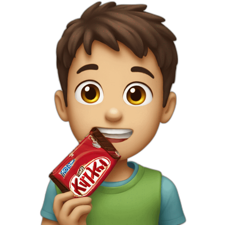 boy biting kitkat emoji