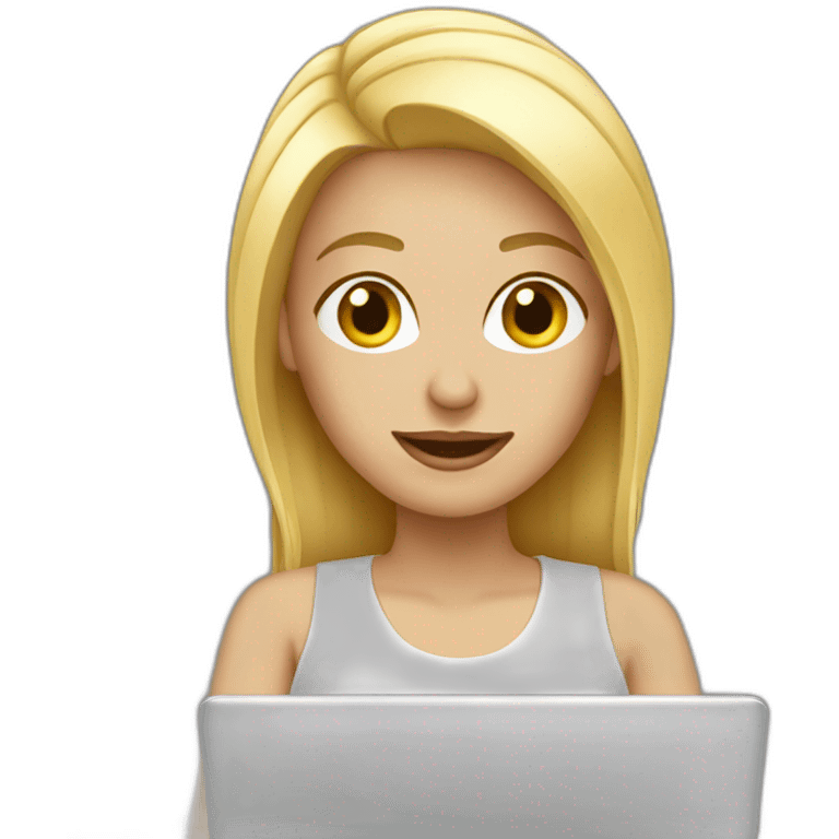 blond woman with laptop emoji