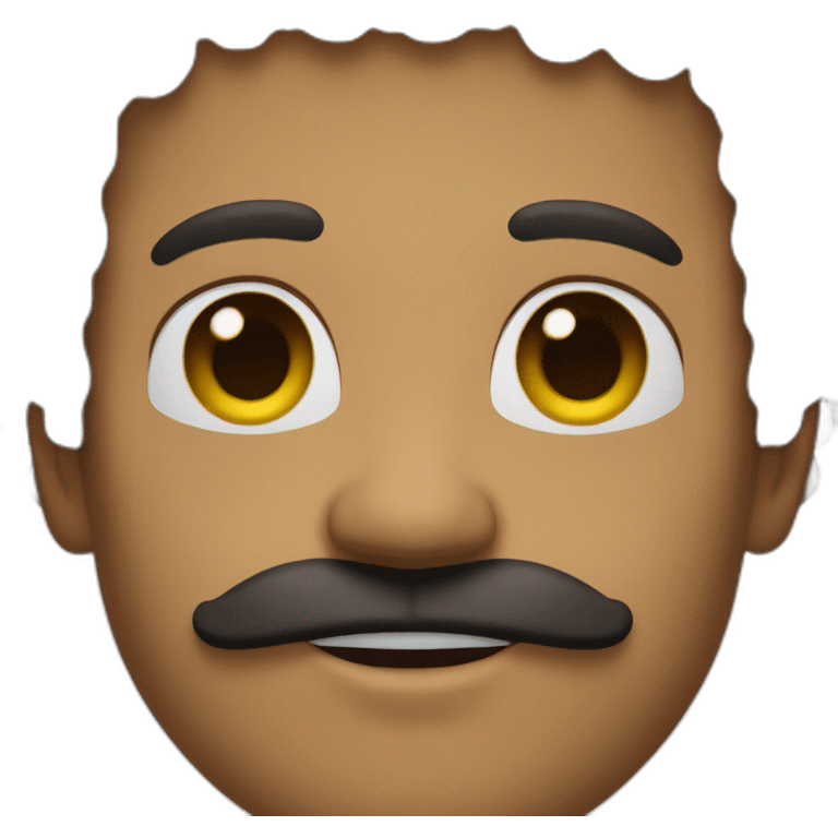 man with curly black afro and olive skin and moustache emoji