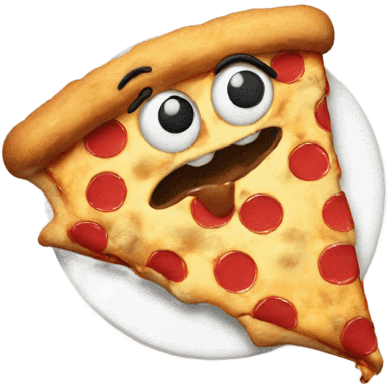 Cookie eating a pizza  emoji