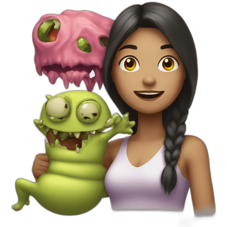 Women with monster emoji