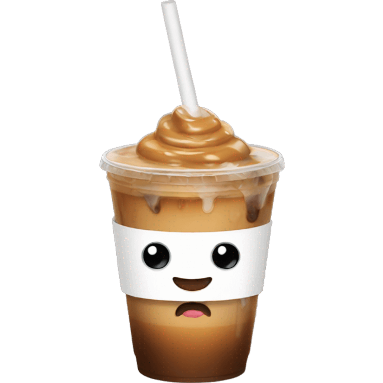 iced coffee caramel in a cup emoji