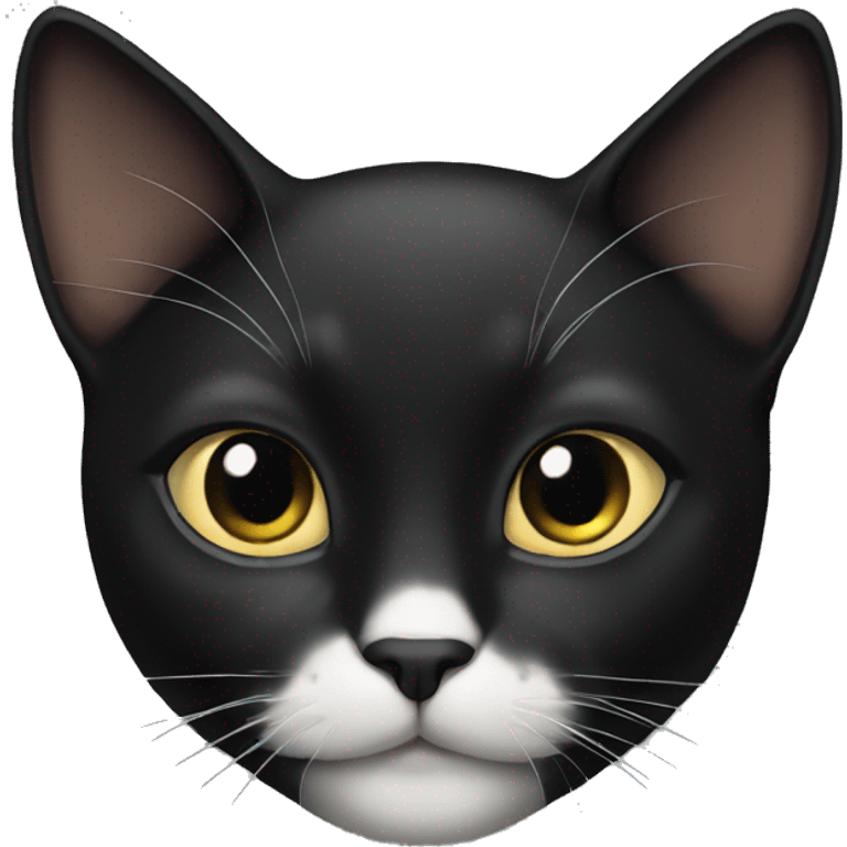 Black cat with white emoji