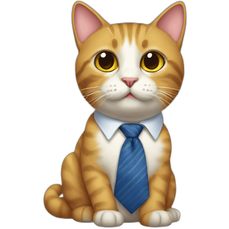 Cat with a tie emoji