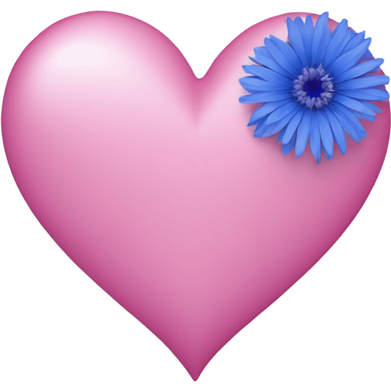 Pink heart with cornflower blue outline emoji