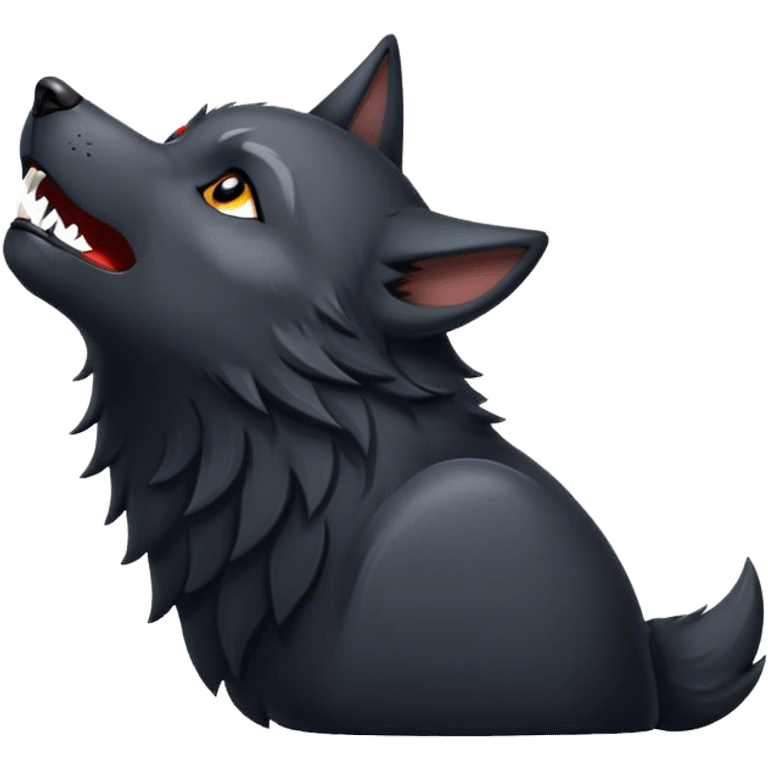 Black wolf howling  emoji