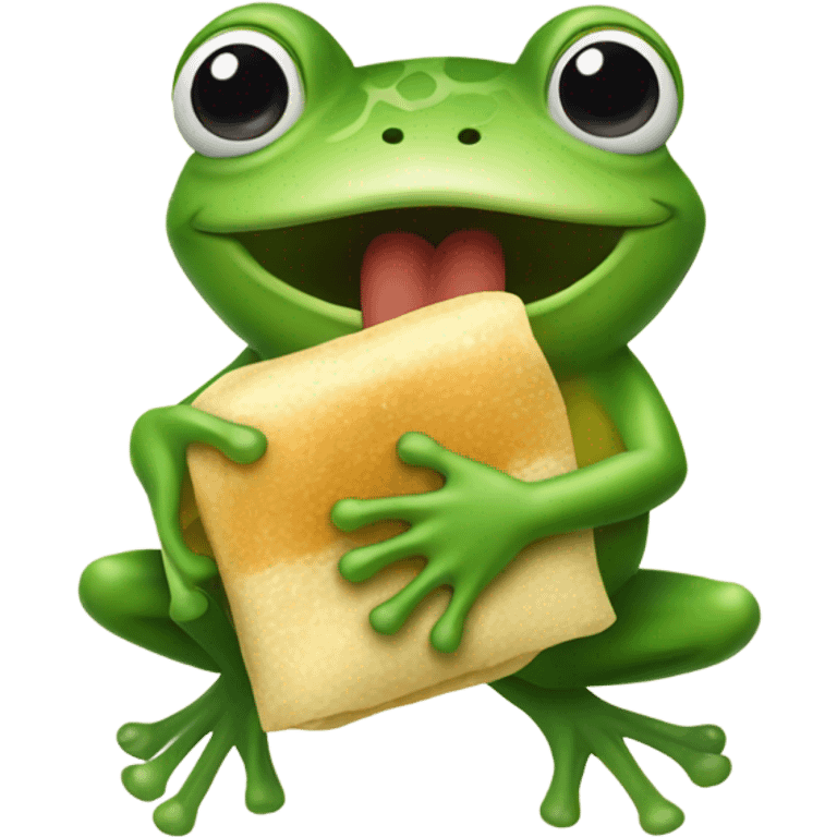 a frog eating tamales  emoji