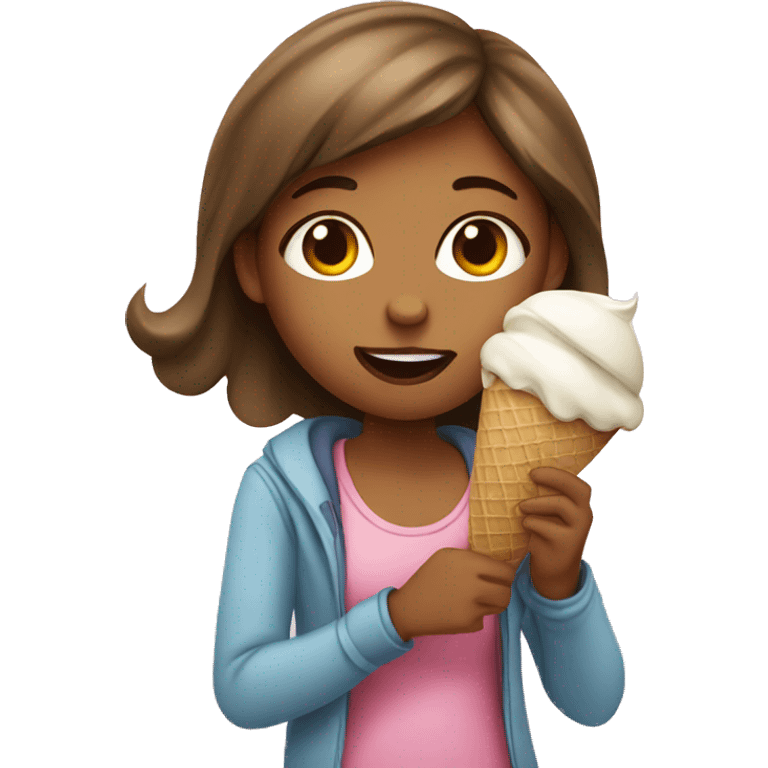 Girl eating ice cream  emoji