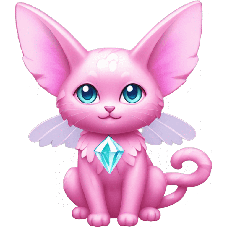 Shiny Pink Diamond-Fairy-type-Fakémon-Cat full body emoji