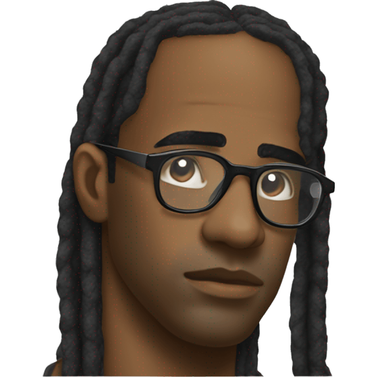 Travis Scott right side view wear glasses emoji