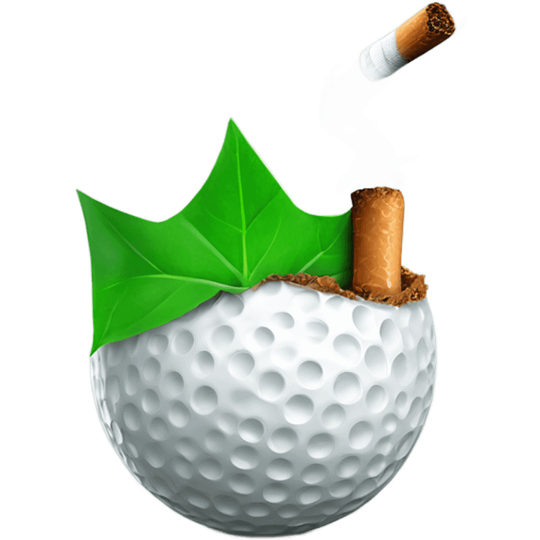 Golf ball smoking a green cigar emoji