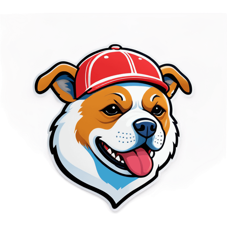 Dog with basebull cap emoji