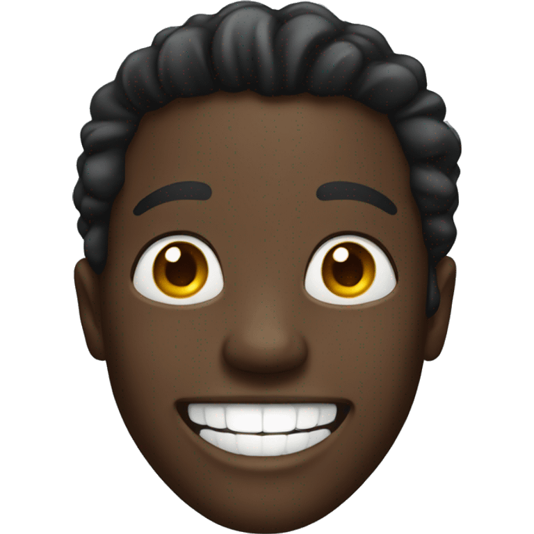 black guy smiling with teeth emoji