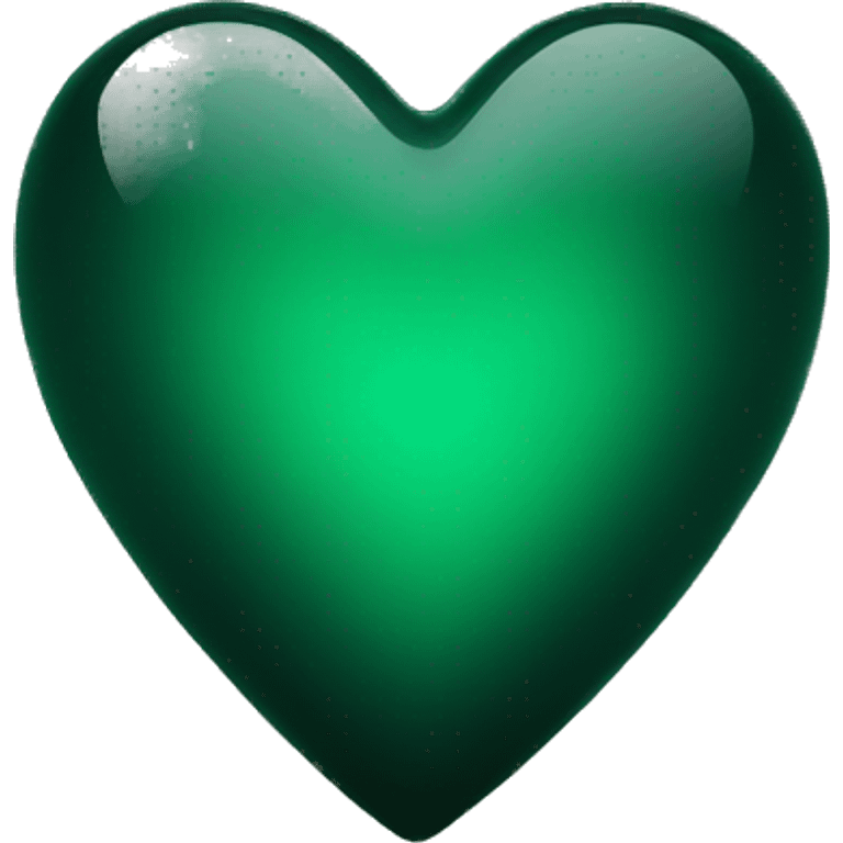 Dark green glass heart  emoji