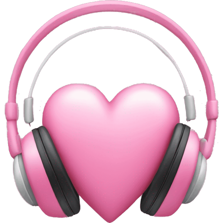 A pink heart with headphones on emoji