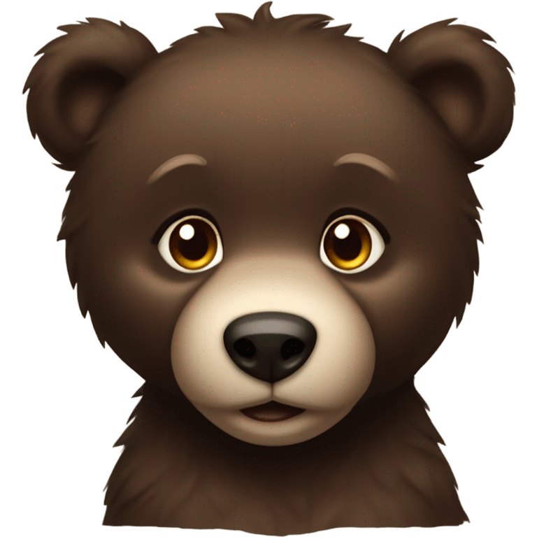 Dark brown bear cub emoji