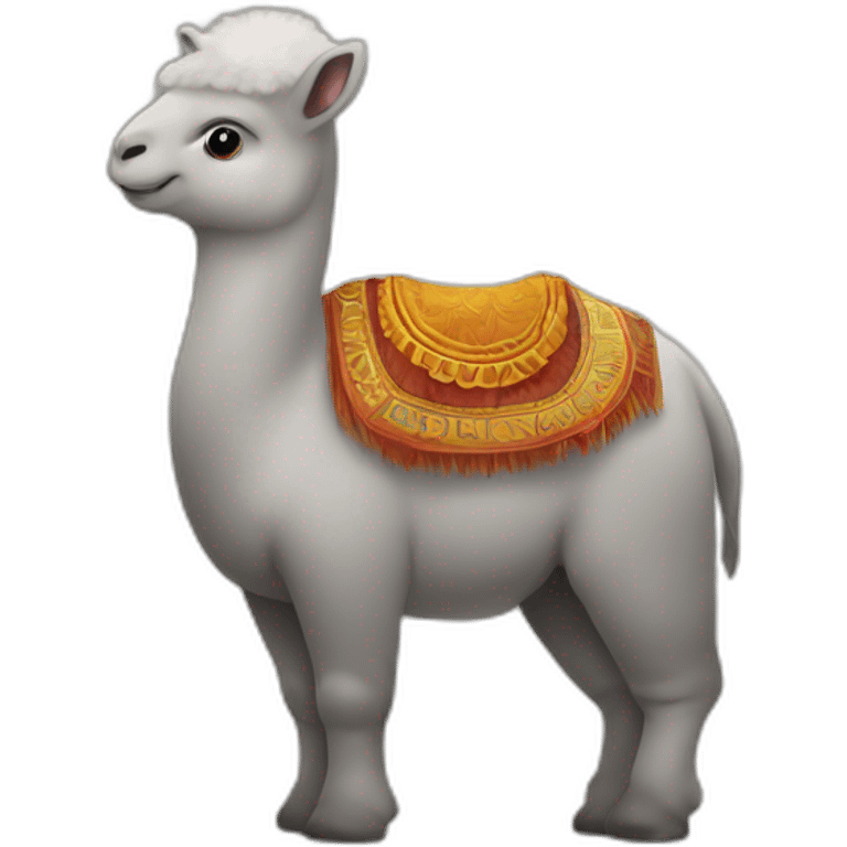 lama sur un éléphant emoji