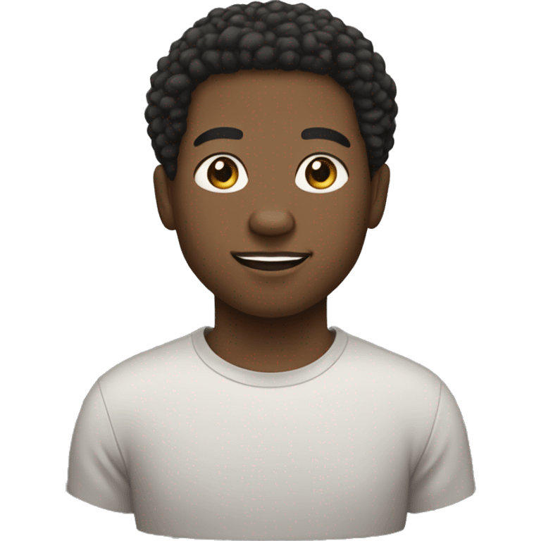 mae a black man, light skinned, small afro, goatee and sul match, around 16 year old. emoji