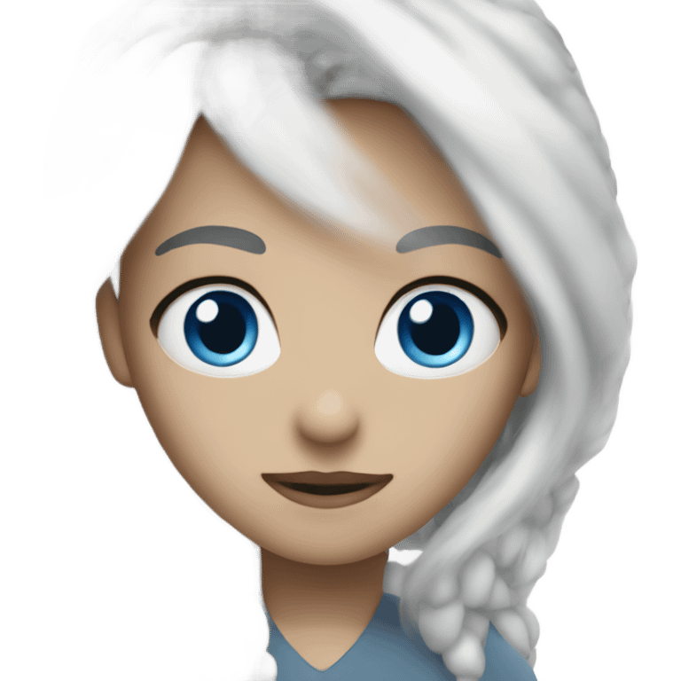 Blue eyes and white hair emoji