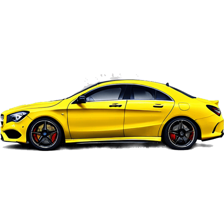 Yellow Mercedes Benz cla amg 2018 side emoji