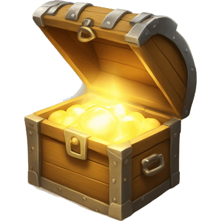 bright light glow from open treasure chest emoji