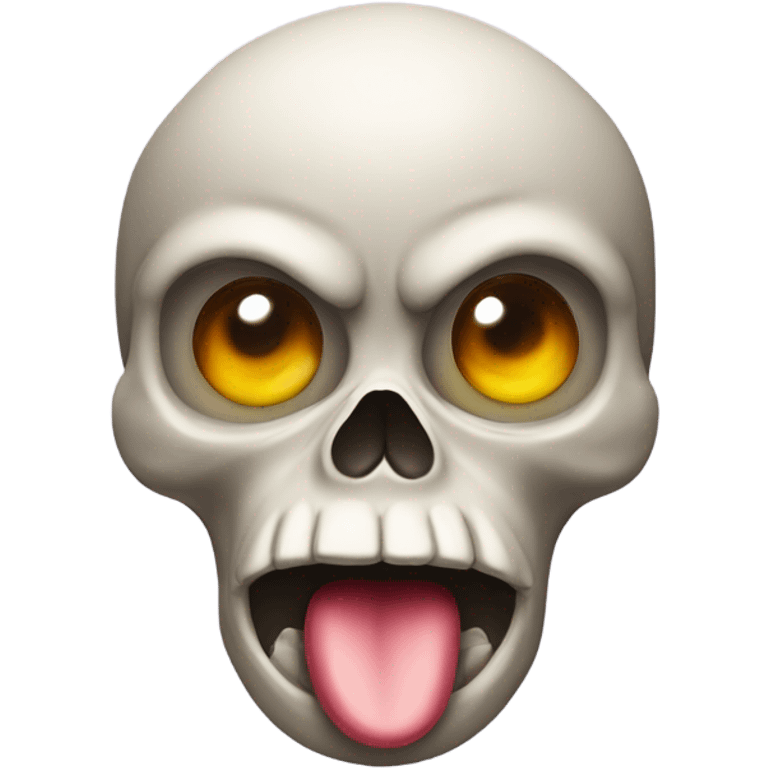 Skull kiss “duck lips” emoji