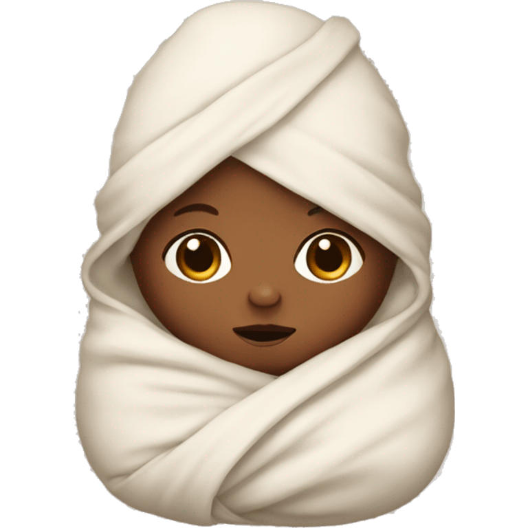 Swaddled brown baby emoji