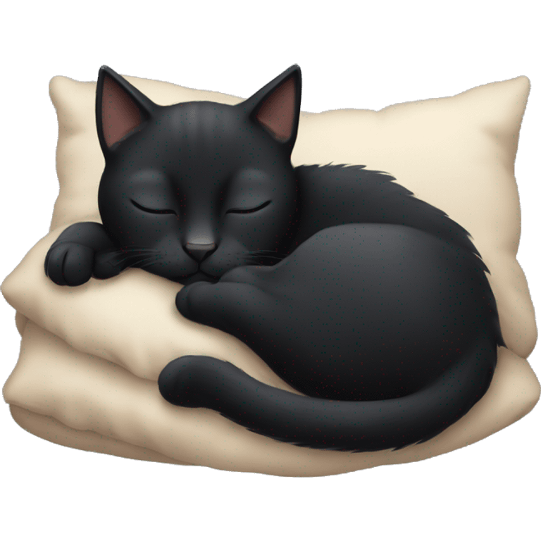 Black cat sleeping  emoji