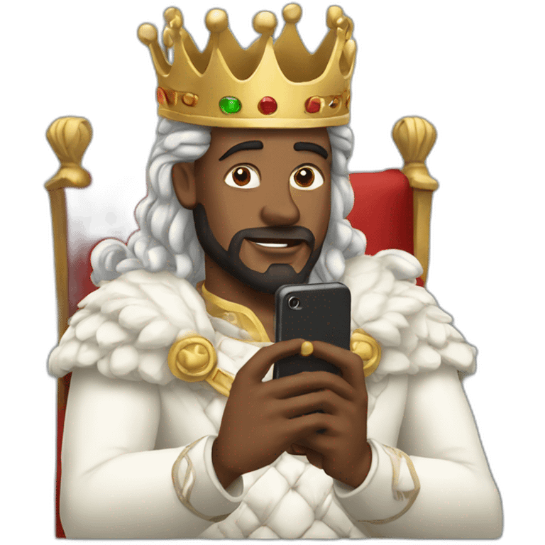 White men King using phone emoji