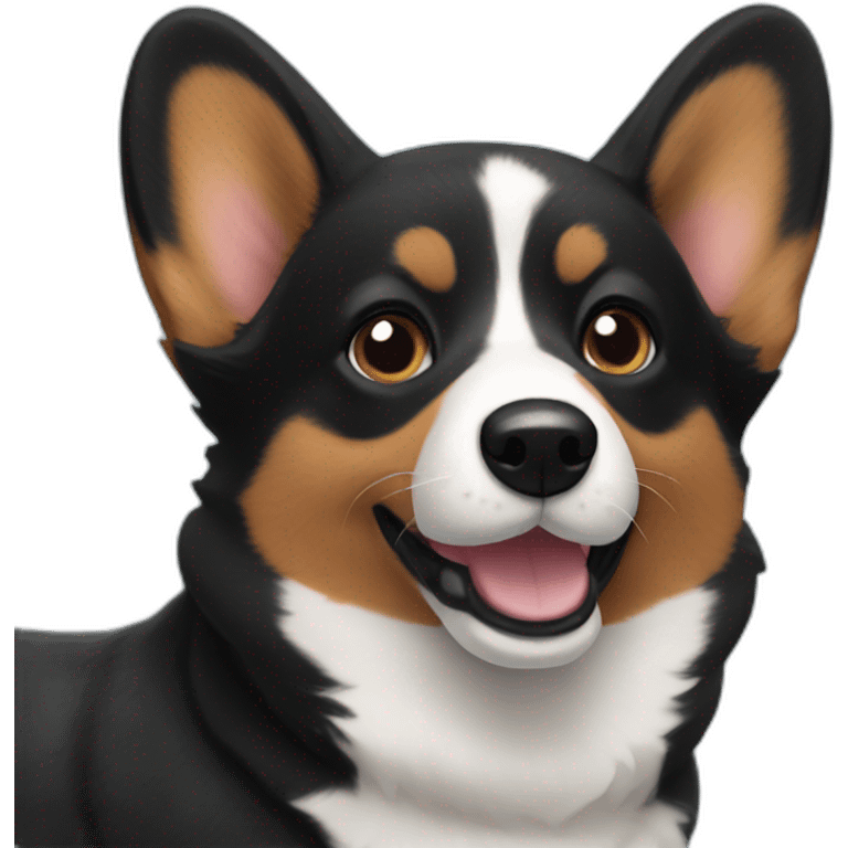 Black corgi jam emoji