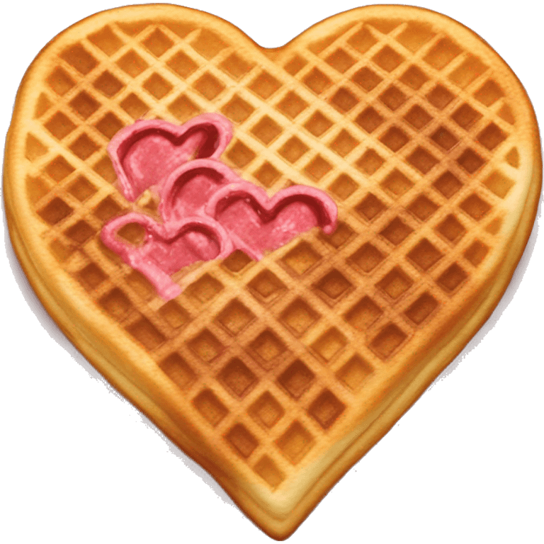 Heart-shaped waffle that that has WAFFLE TUESDAY written on it emoji