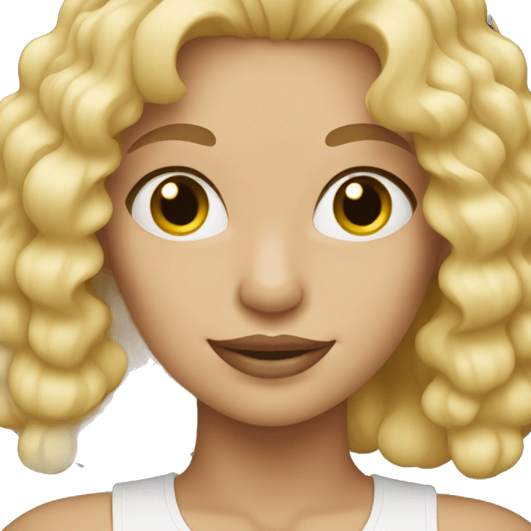 Blonde girl with blonde poodle  emoji