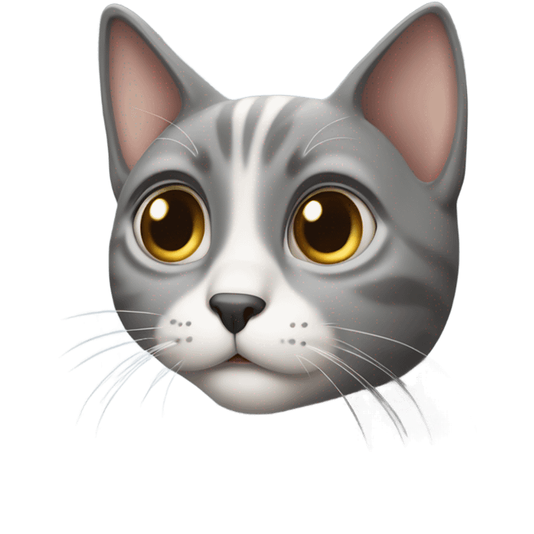 Surprised grey cat emoji