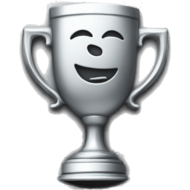 Silver trophy in Round coin emoji