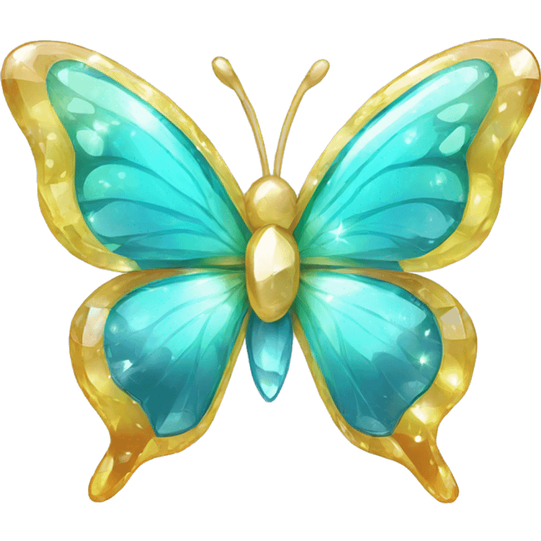 Shiny sparkly glass crystal butterfly emoji