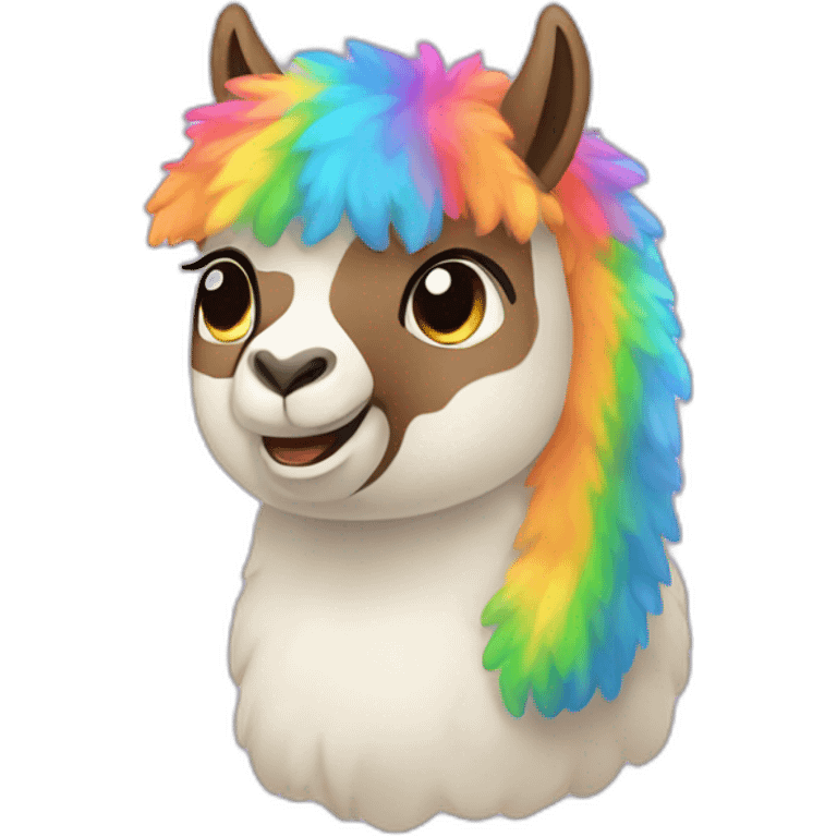 Alpaka with rainbow fur emoji