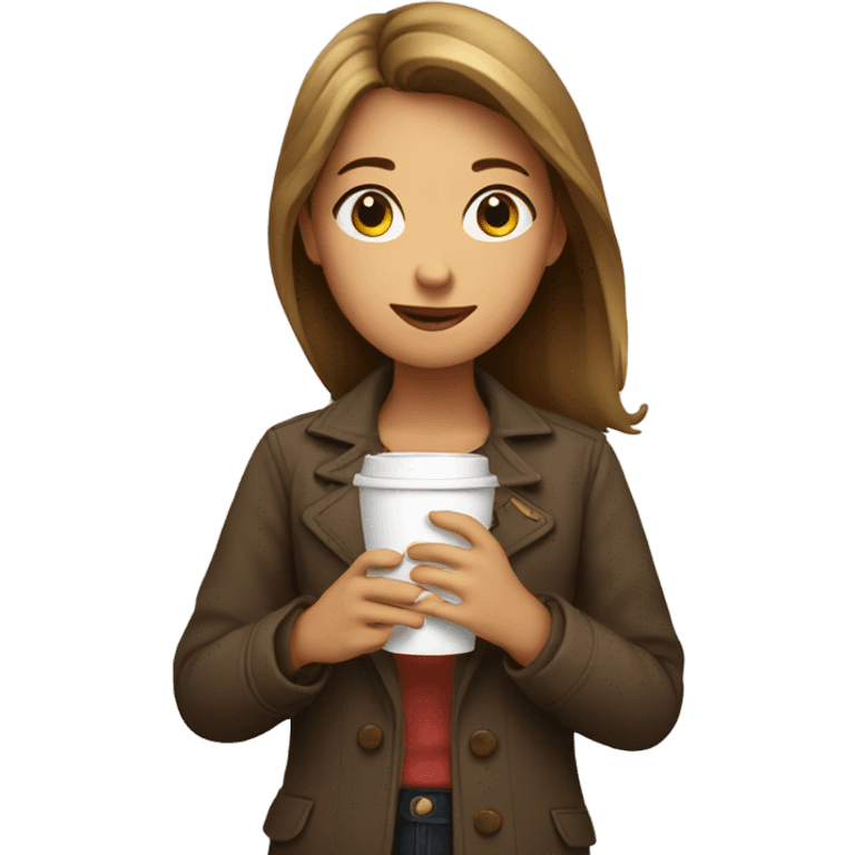 A girl drinking coffee emoji