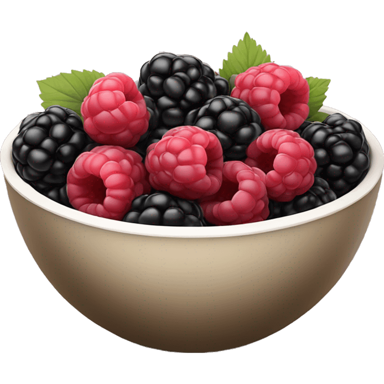 bowl of blackberries and raspberries  emoji