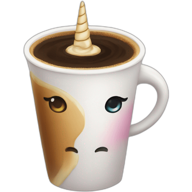 Coffee with unicorn emoji