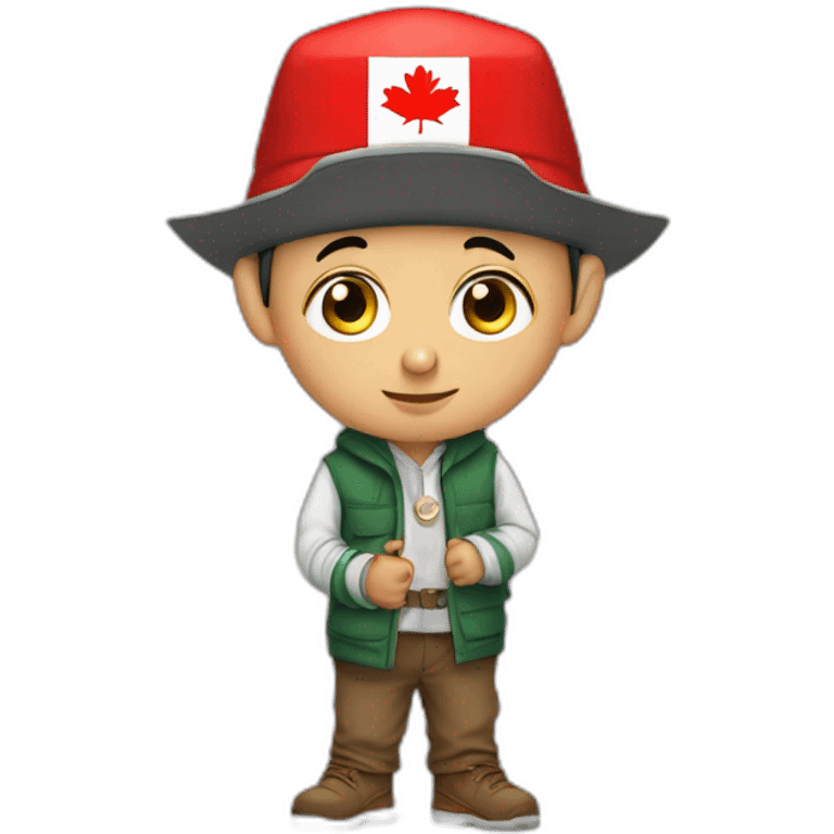 short algerian dwarf kid wearing canada hat fabricating islamic evidence emoji