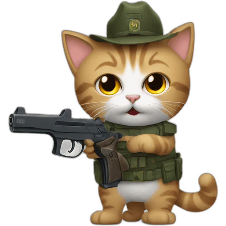 Cat with a gun emoji