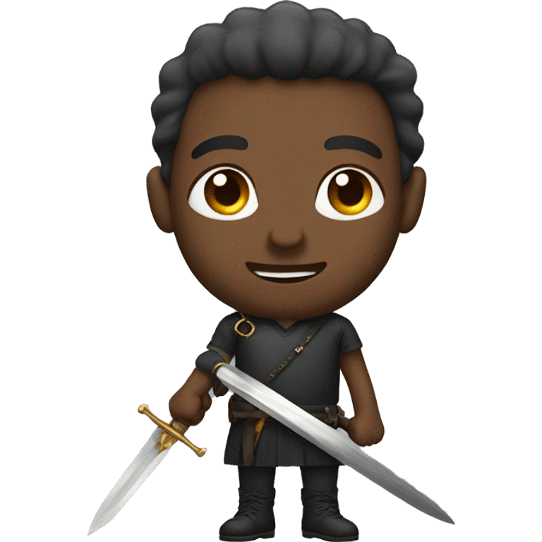 black man with sword emoji