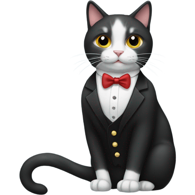 Cat wearing tuxedo emoji