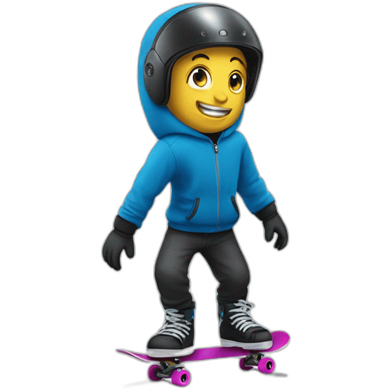 Pomme fait du skate emoji