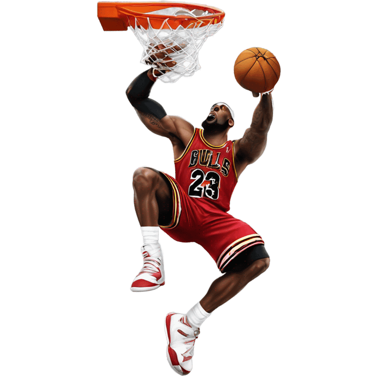 Lebron James dunking on Michael Jordan  emoji