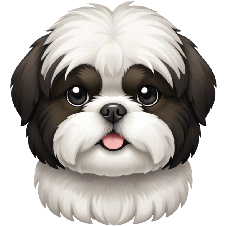 Shih tzu black and white emoji